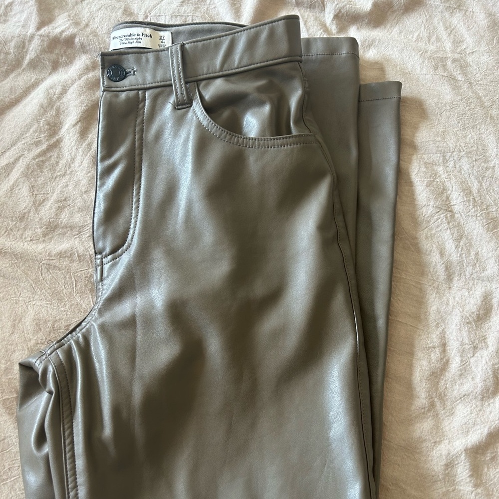 Abercrombie 90s straight leather pants